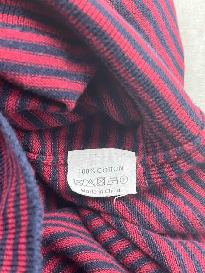 2000s Dries van Noten Navy & Bordeaux Striped Sweater vjdssxz 8