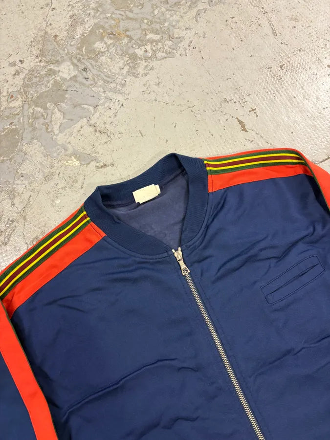 2000s Dries van Noten Navy & Orange Striped Track Jacket VBzAdqg 4
