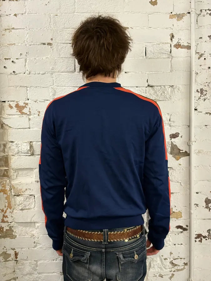 2000s Dries van Noten Navy & Orange Striped Track Jacket VBzAdqg 2