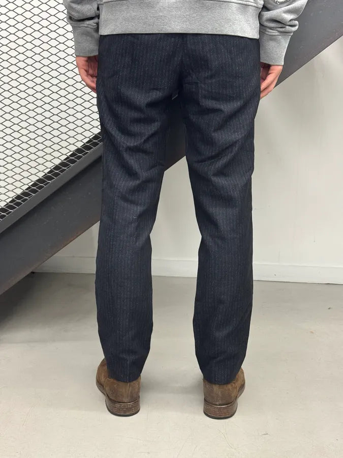 2000s Dries Van Noten Navy Obscure Stripes Tailored Pants TXLHrOv 3