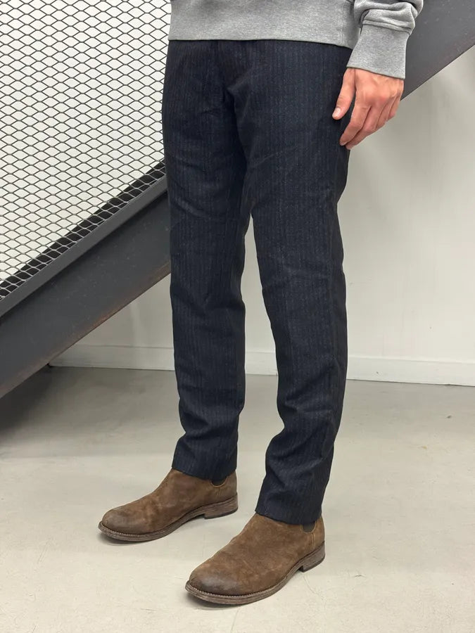 2000s Dries Van Noten Navy Obscure Stripes Tailored Pants TXLHrOv 2