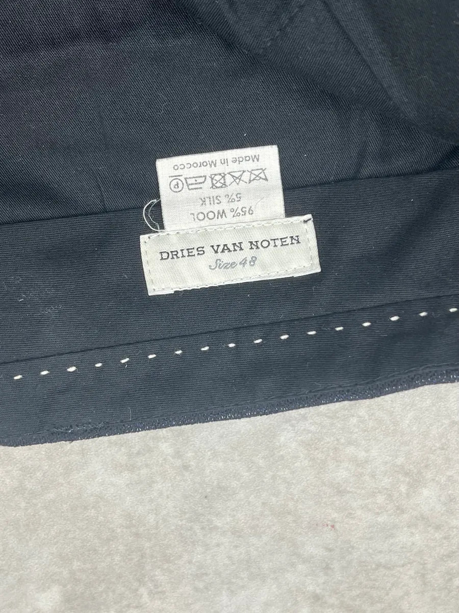 2000s Dries Van Noten Navy Obscure Stripes Tailored Pants TXLHrOv 10