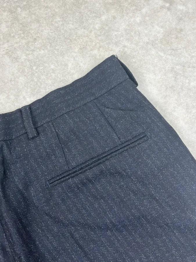 2000s Dries Van Noten Navy Obscure Stripes Tailored Pants TXLHrOv 8