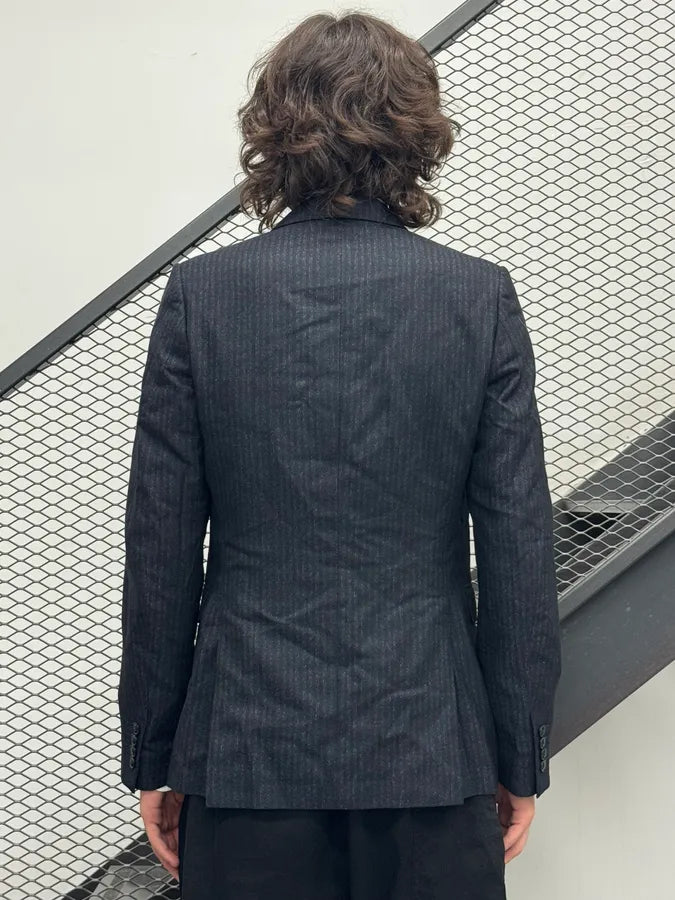 2000s Dries Van Noten Navy Classy Pinstriped Blazer Jacket mbURxcL 2