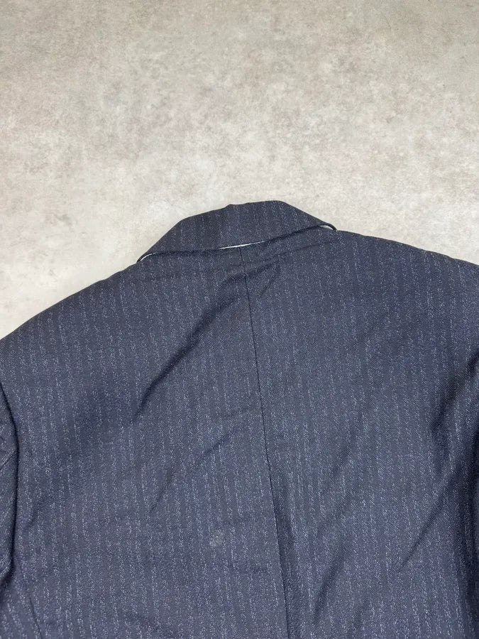 2000s Dries Van Noten Navy Classy Pinstriped Blazer Jacket mbURxcL 6