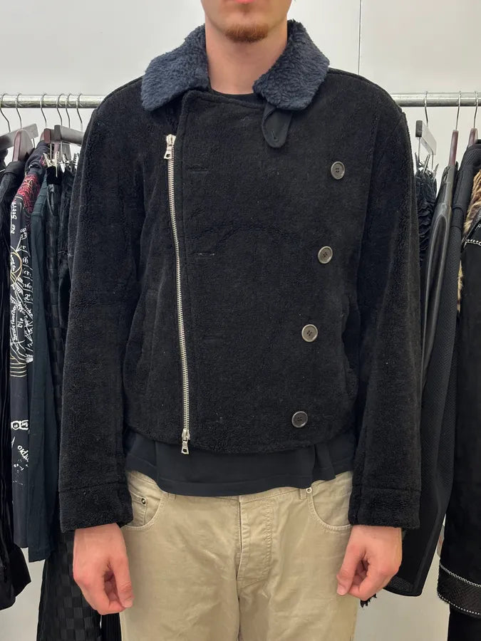 2010s Dries Van Noten Navy Cozy Asymmetrical Jacket bzMByNP 1