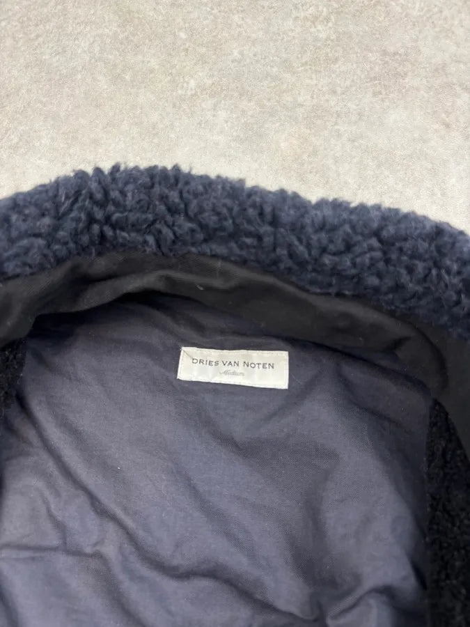 2010s Dries Van Noten Navy Cozy Asymmetrical Jacket bzMByNP 7