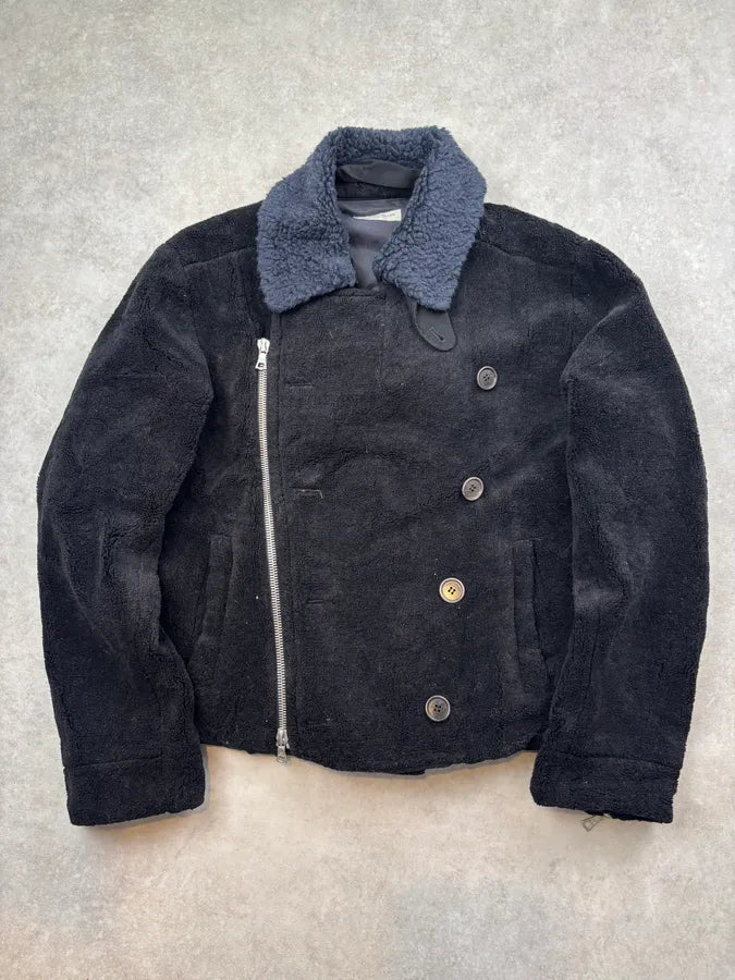 2010s Dries Van Noten Navy Cozy Asymmetrical Jacket bzMByNP 0