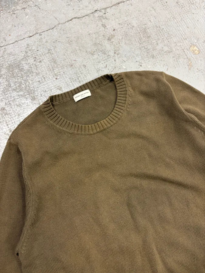 2000s Dries Van Noten Olive Green Sweater lInCpWS 4