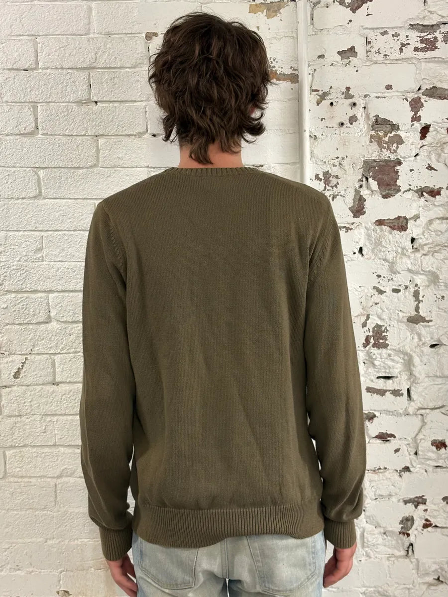 2000s Dries Van Noten Olive Green Sweater lInCpWS 2