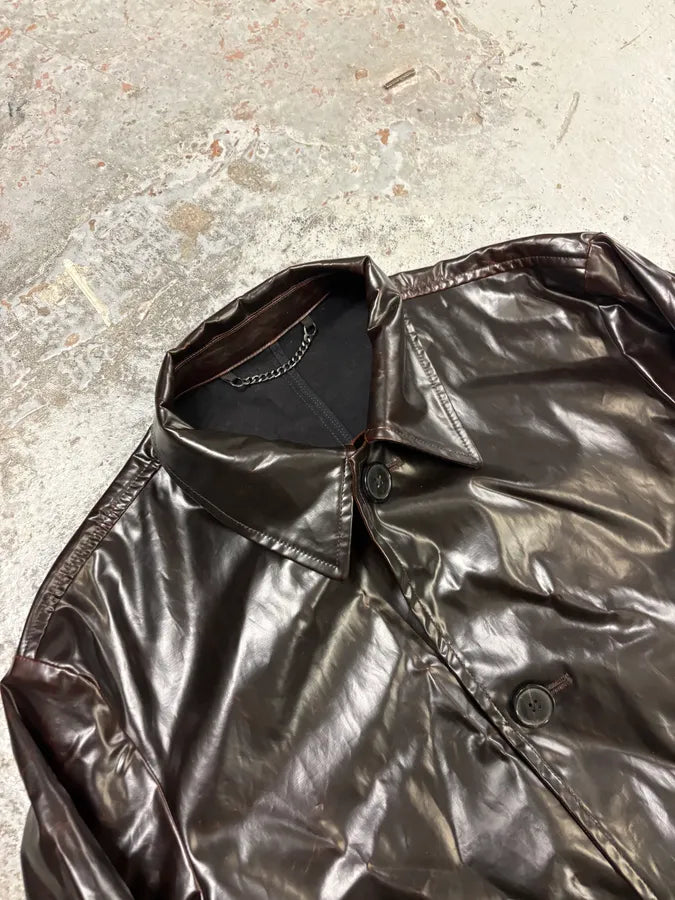 2000s Dries van Noten Oversized Dark Brown Trenchcoat  vuQsXuV 4
