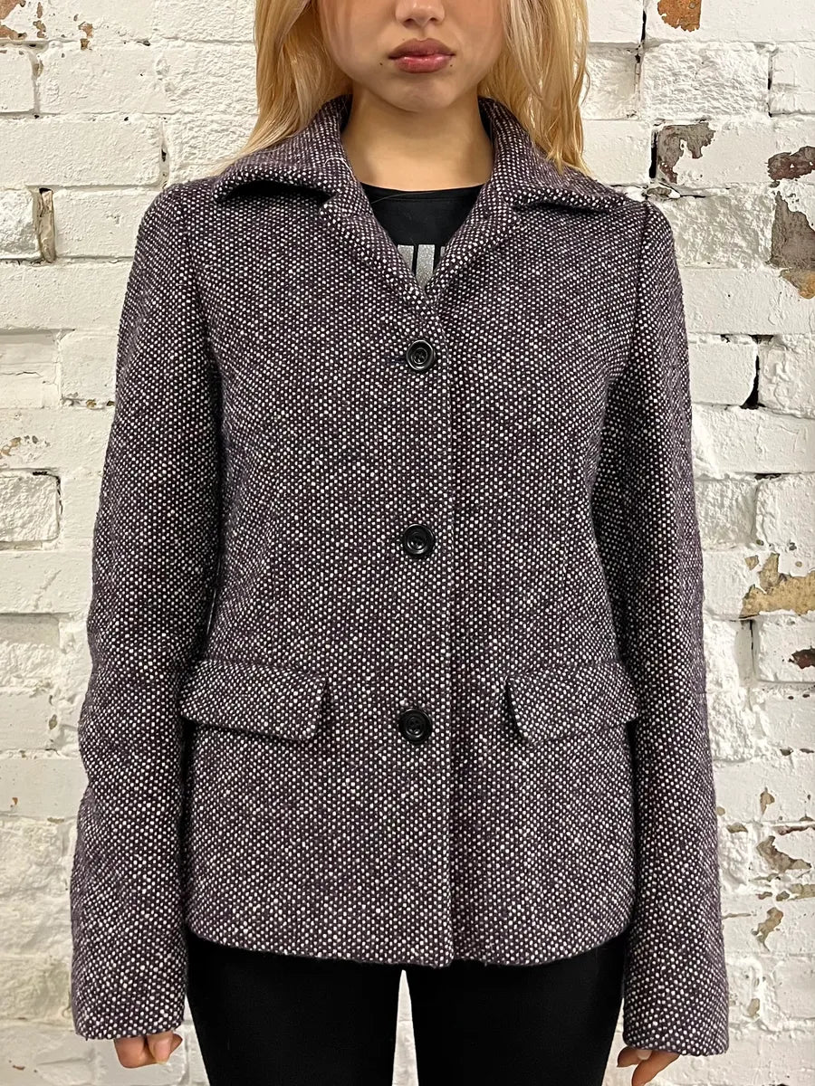 2000s Dries Van Noten Purple Wool Blazer Jacket pOpaLLu 0