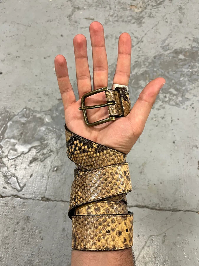 2000s Dries Van Noten Python Effect Leather Belt EGqZxyA 0