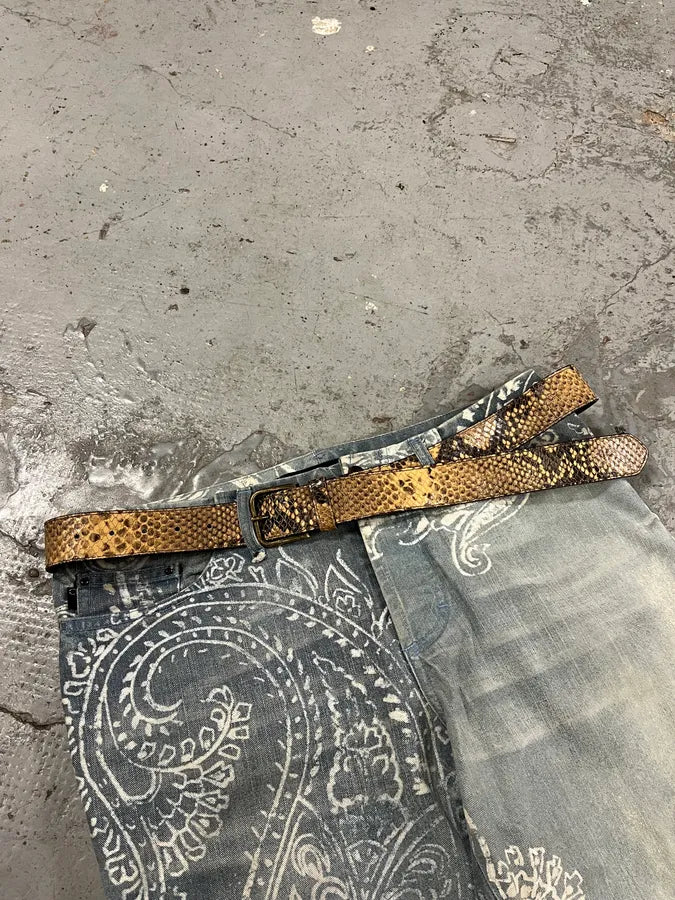 2000s Dries Van Noten Python Effect Leather Belt EGqZxyA 1