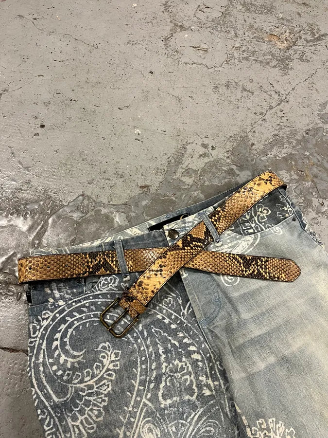 2000s Dries Van Noten Python Effect Leather Belt EGqZxyA 2