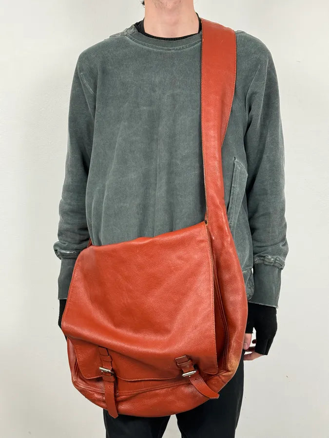 2000s Dries Van Noten Sample Red Leather Shoulder Bag sesrpLP 2