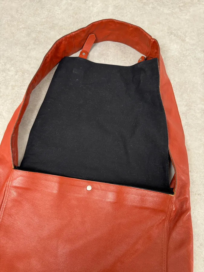 2000s Dries Van Noten Sample Red Leather Shoulder Bag sesrpLP 5