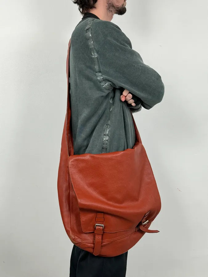 2000s Dries Van Noten Sample Red Leather Shoulder Bag sesrpLP 3