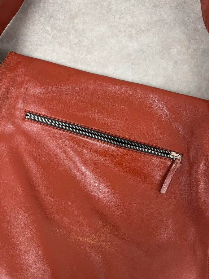 2000s Dries Van Noten Sample Red Leather Shoulder Bag sesrpLP 7