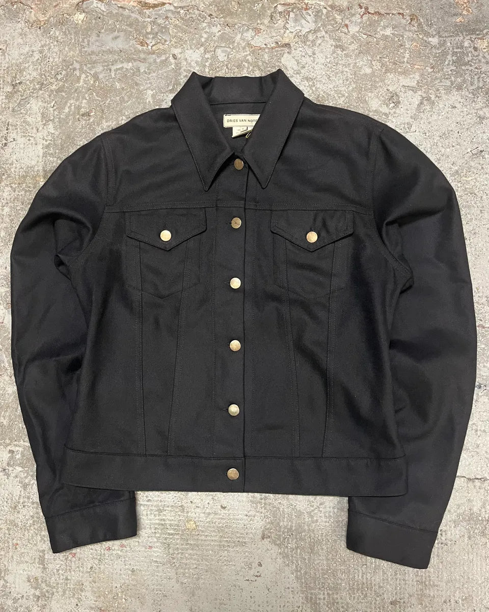 2000s Dries Van Noten Wool Navy Simple Jacket (S/M) kWwyyGS 0
