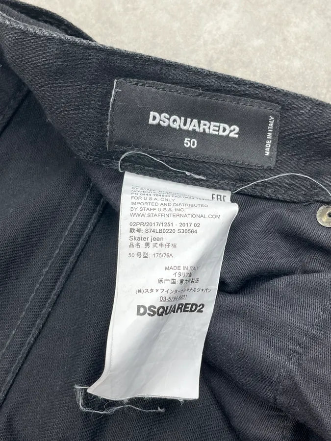 AW2017 Dsquared Black Slim Denim Jeans dmgWtPS 11