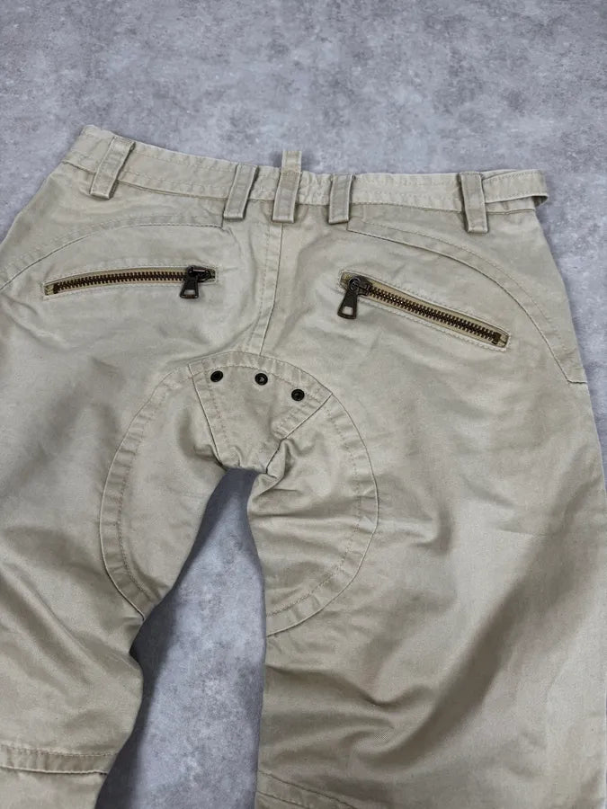 2000s Dsquared2 Beige Desert Cargo Pants IcYJCJa 6