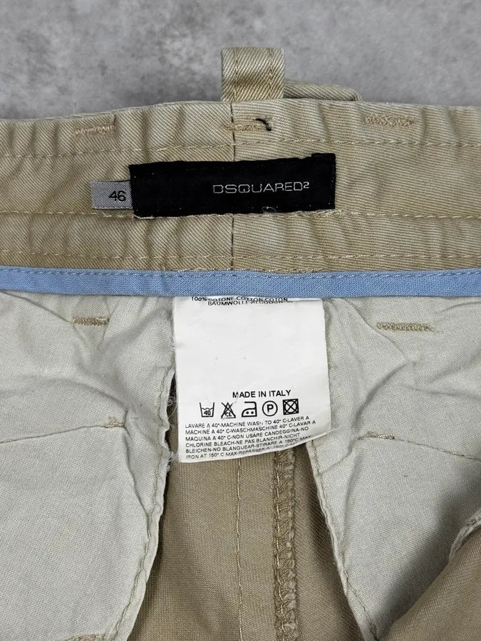 2000s Dsquared2 Beige Desert Cargo Pants IcYJCJa 7