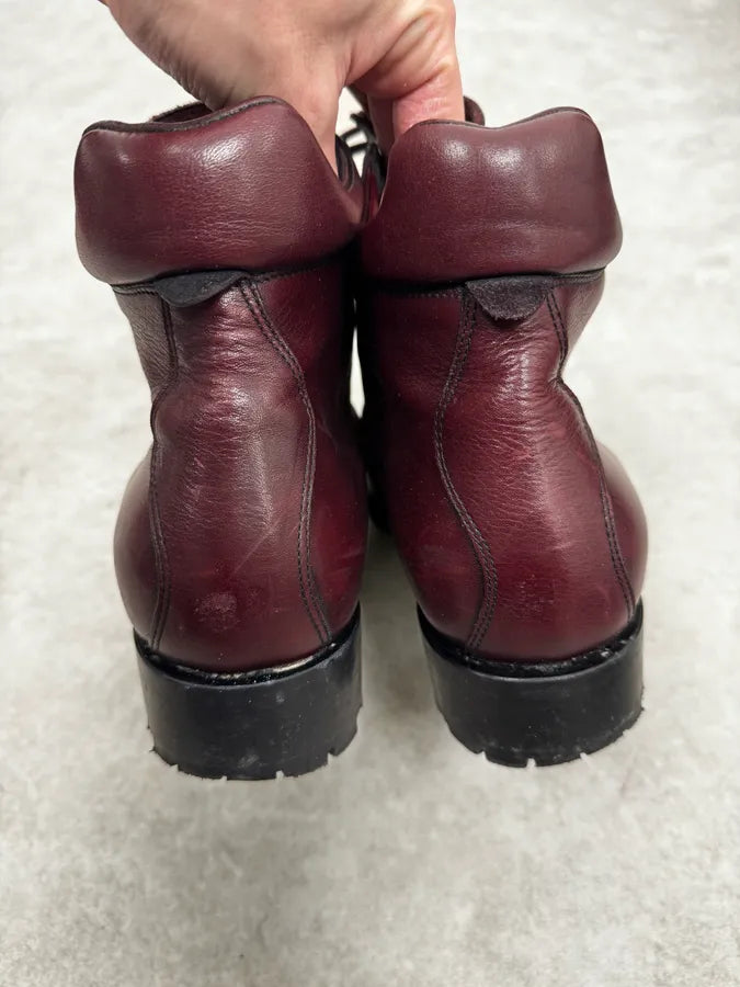 2000s Dsquared2 Black & Burgundy Red Leather Boots NXFWNZj 4