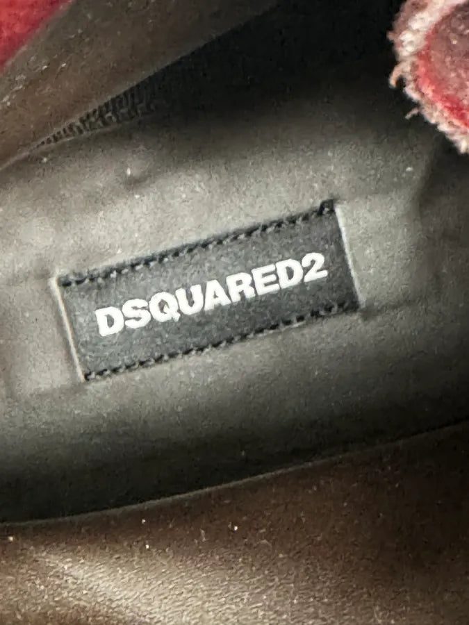 2000s Dsquared2 Black & Burgundy Red Leather Boots NXFWNZj 6