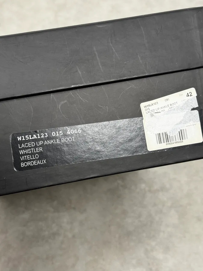 2000s Dsquared2 Black & Burgundy Red Leather Boots NXFWNZj 8