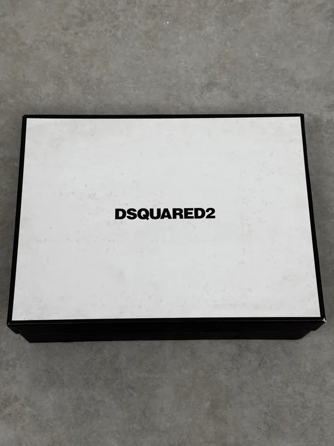 2000s Dsquared2 Black & Burgundy Red Leather Boots NXFWNZj 7