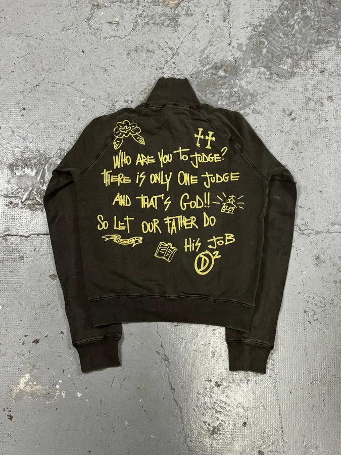 2000s Dsquared2 Brown « Sunday Bet » Zip-up Sweater eVRfUkM 2