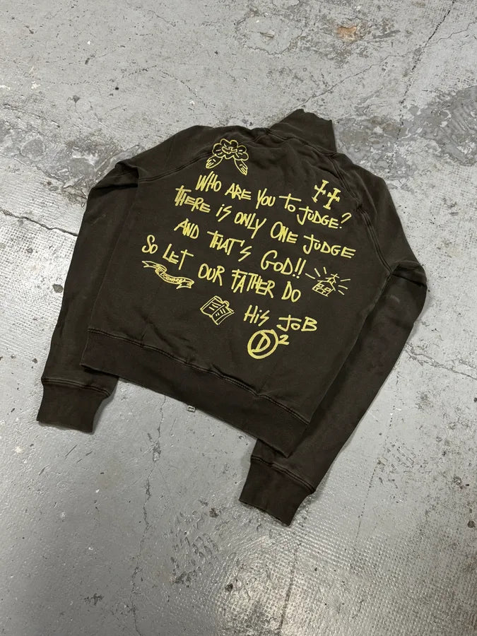 2000s Dsquared2 Brown « Sunday Bet » Zip-up Sweater eVRfUkM 3