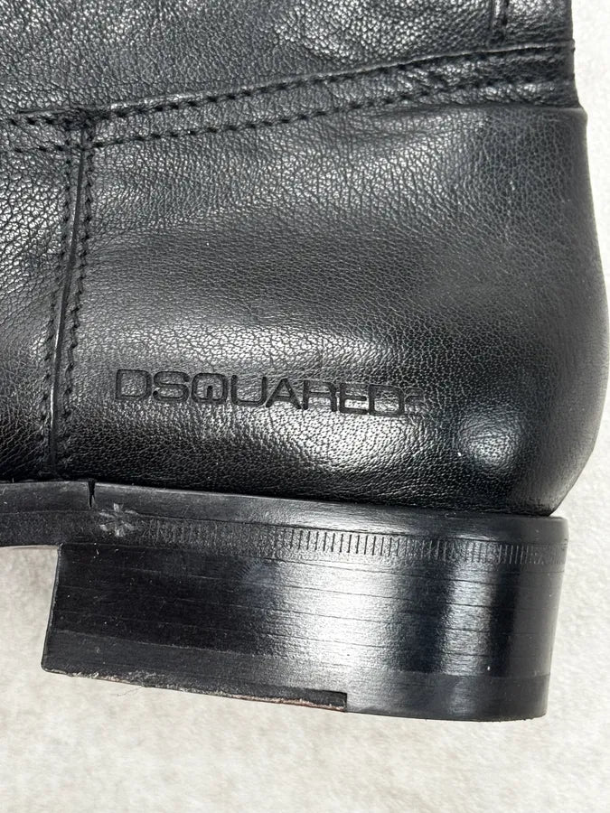 2000s Dsquared2 Black Avant-Garde Rebel Leather Boots sSMsrNH 6