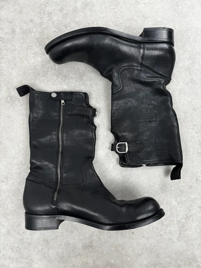 2000s Dsquared2 Black Avant-Garde Rebel Leather Boots sSMsrNH 1