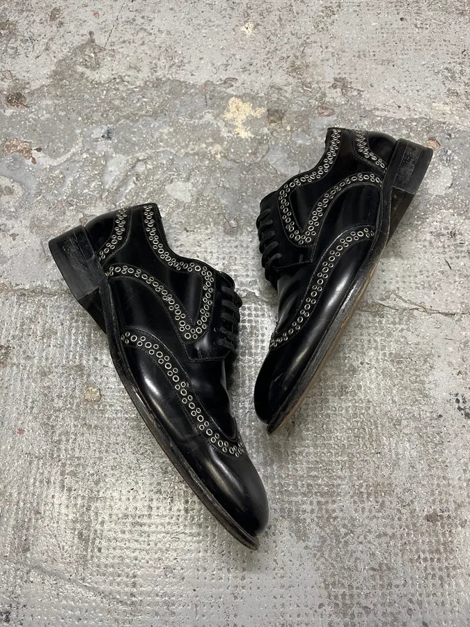 2000s Dsquared2 Black Eyled Leather Formal Shoes XOsueXs 1