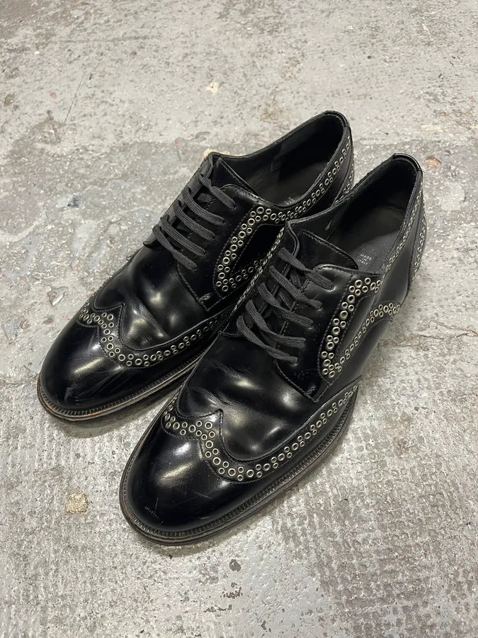 2000s Dsquared2 Black Eyled Leather Formal Shoes XOsueXs 2