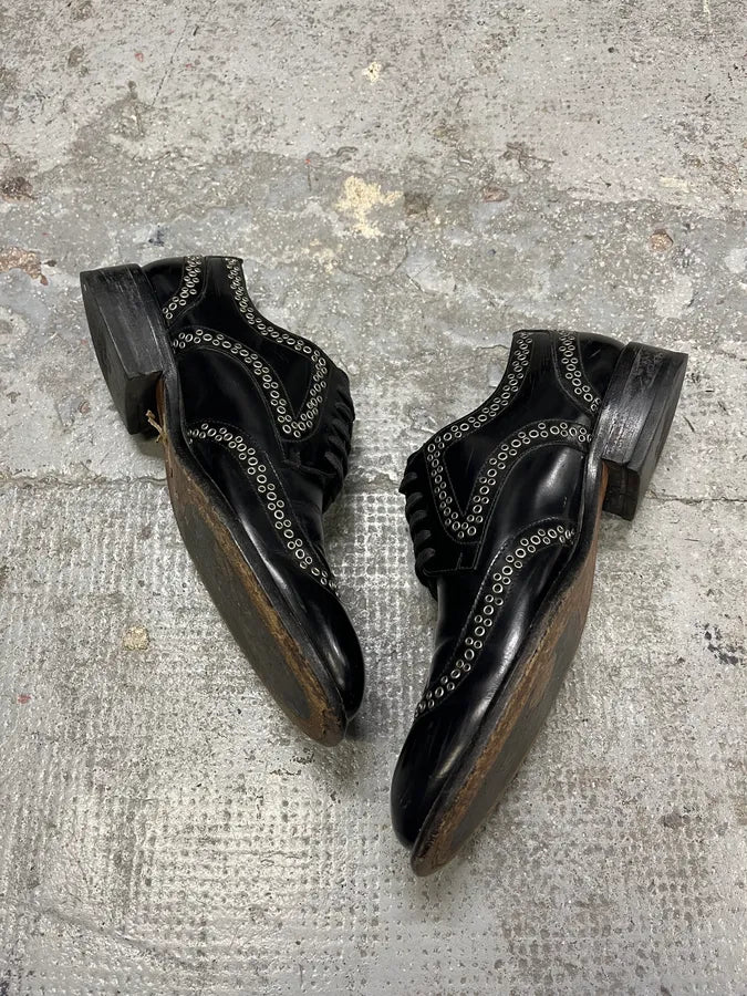 2000s Dsquared2 Black Eyled Leather Formal Shoes XOsueXs 3
