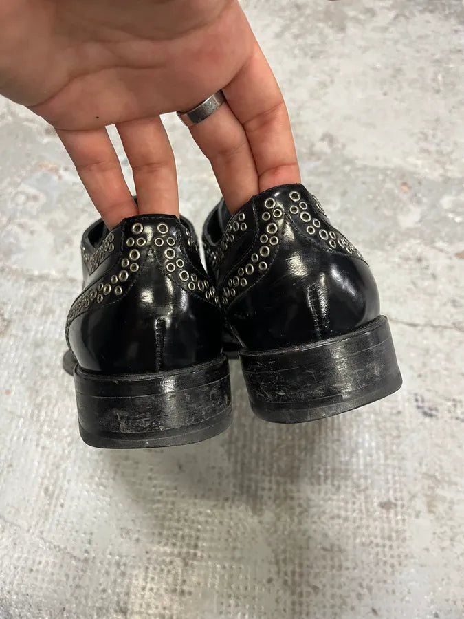 2000s Dsquared2 Black Eyled Leather Formal Shoes XOsueXs 5
