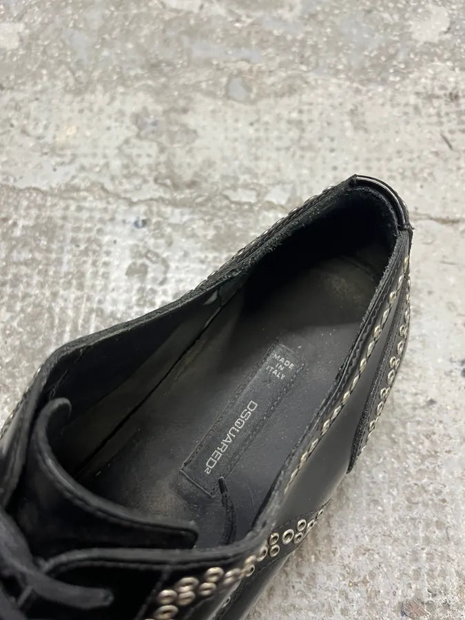 2000s Dsquared2 Black Eyled Leather Formal Shoes XOsueXs 6