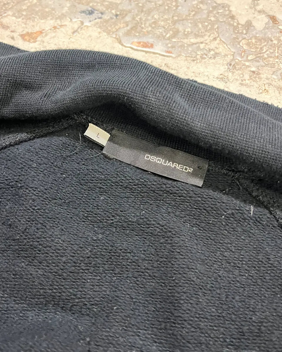 2000s Dsquared2 Black Flakes Patches Zip-up Sweater iffyWkm 8