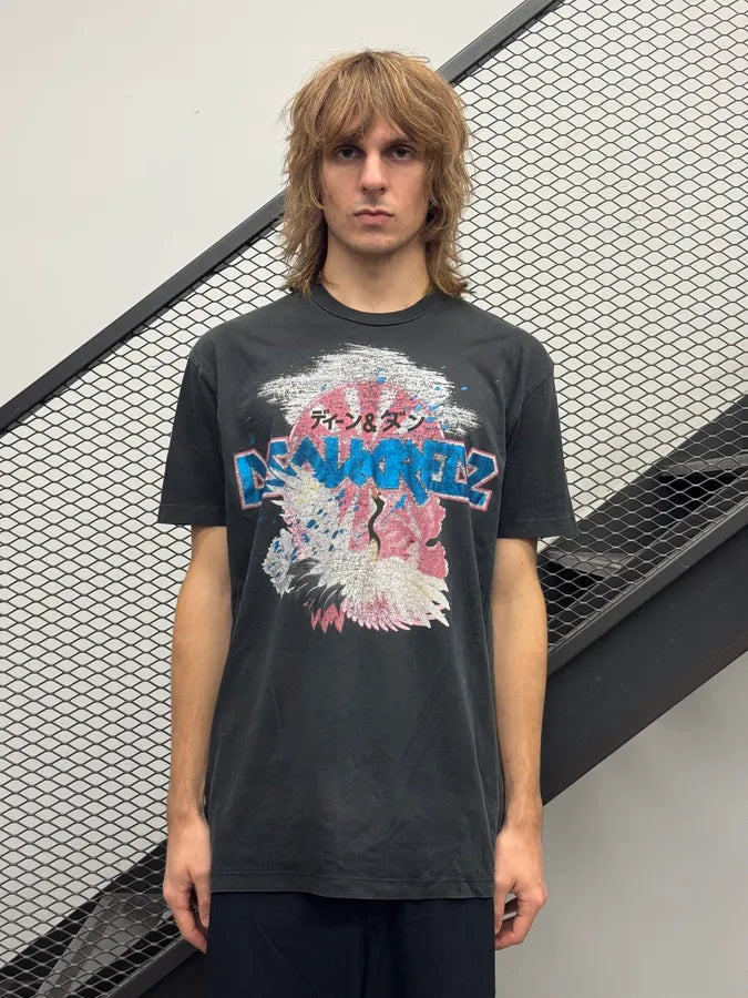 AW2016 Dsquared2 Black Graphic Print T-Shirt uKcvocv 1