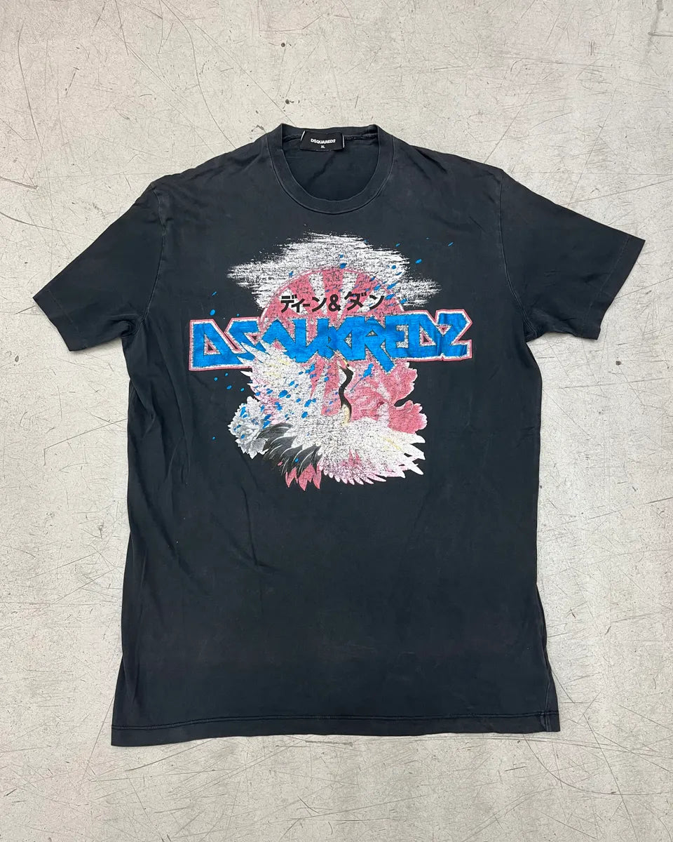 AW2016 Dsquared2 Black Graphic Print T-Shirt uKcvocv 0