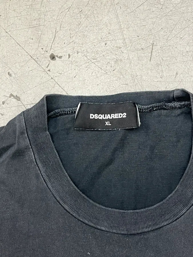 AW2016 Dsquared2 Black Graphic Print T-Shirt uKcvocv 6