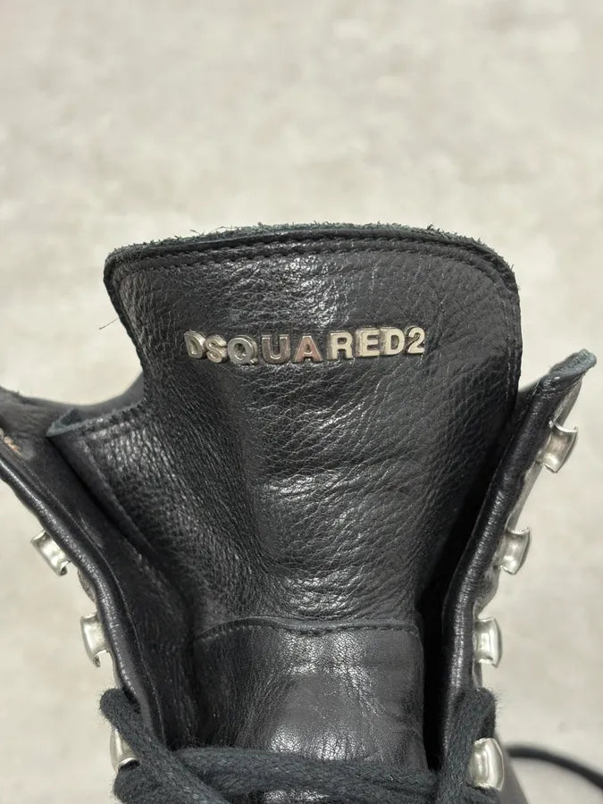 2000s Dsquared2 Black Leather Boots jtOADvH 8