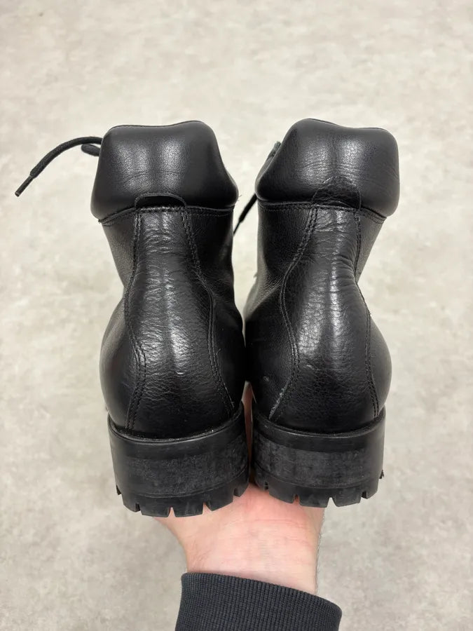 2000s Dsquared2 Black Leather Boots jtOADvH 6