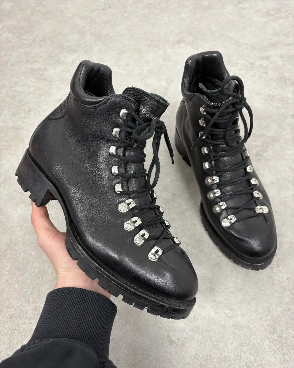2000s Dsquared2 Black Leather Boots jtOADvH 0