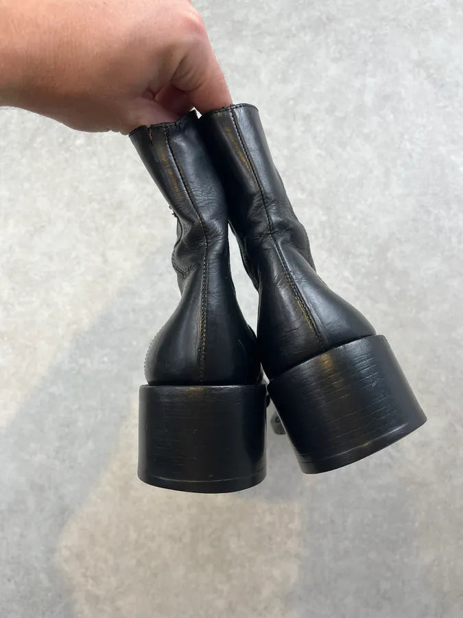2000s Dsquared2 Black Leather Chelsea Boots XJjZjTo 5