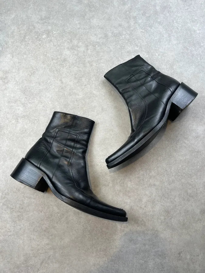 2000s Dsquared2 Black Leather Chelsea Boots XJjZjTo 4