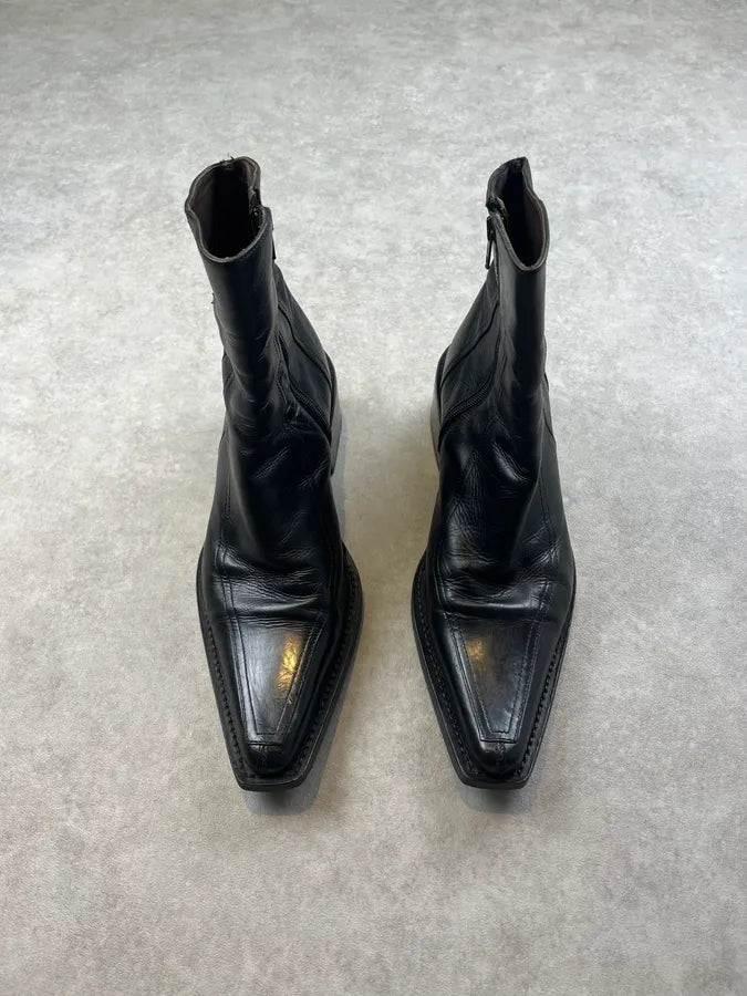2000s Dsquared2 Black Leather Chelsea Boots XJjZjTo 1